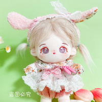 棉花娃娃衣服20cm娃衣可愛裙子春季小花裙子無屬性明星公仔換裝