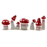 7Pcs Mini Mushrooms For Crafts Little Fairy Garden Mushrooms Tiny Resin Mushroom Decor Mushroom Miniatures Statue Set Kit