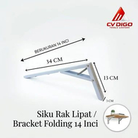 Bracket Siku Lipat Folding Shelf Bracket Penyangga Meja Rak Dinding Sepasang 14 Inci