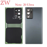 New For Samsung Galaxy Note 20 Ultra N980 Battery Back Cover Rear Door 3D Glass Panel Note 20U Housing Case Camera Lens Replace
