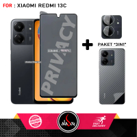 3IN1 Anti Gores Matte Spy Privacy Anti Glare For XIAOMI REDMI 13C + Tempered Glass Kamera dan Skin C