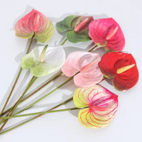 1Pc Artificial Flowers Bouquet Beautiful Anthurium Wedding Home Table Decor Arrange Fake Plants Valentine's Day Present Cheap