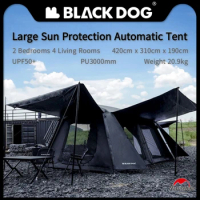 Naturehike Blackdog Large Automatic Tent 2 Bedrooms 1 Living Room Ultralight Portable Folding Tent Outdoor Sun Protection Tent