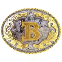 T-DISOM Western Belt Buckle Initial Letters ABCDMRJ to Z Cowboy Rodeo Small Gold Belt Buckles for Men Women Dropshipping