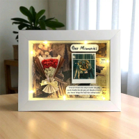 Flower in Frame 3D 15x20cm kado custom ulang tahun, kado wisuda, kado pacar cewek cowok, hadiah vale
