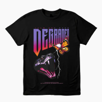 KARIMAKE DEGRADED Butterfly And Snake T-shirt, Oversize Baju Lelaki, Round Neck Short Sleeve Tee 100