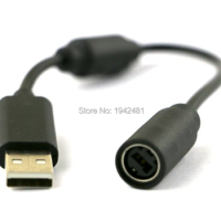 1PC Black Grey For XBOX 360 USB Breakaway Cable Lead Cord Adapter For XBOX360 Wired Controller