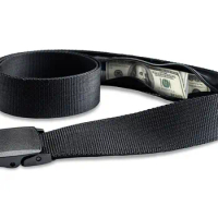 Nylon Webbing Waist Belt With Anti-Theft Hidden Money Bag Invisible Wallet Mens Casual