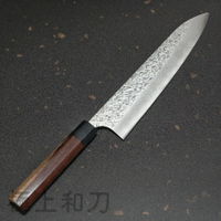 義實 牛刀 菜刀 萬用刀 主廚刀  VG10不鏽鋼 槌目積層大馬士革 洪都拉斯紅木八角柄 240、210、180mm【極上和刀】【日本高品質菜刀】