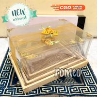Kotak Seserahan Kayu Kotak Style Rustic Dgn Tutup Mika Hantaran Pernikahan