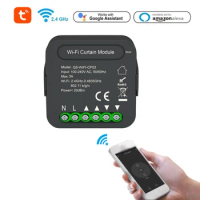 QS-WIFI-CP03 Tuya WiFi Curtain Swtich Module Device Sharing Timing Function APP Compatible with Alexa Google Home Voice Control
