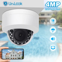 UniLook 4MP IP Camera Outdoor POE Dome Audio Surveillance Camera Waterproof Infrared Night Vision CCTV Cam