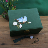 首飾盒 收納盒 抽屜式首飾盒 絨布木質飾品收納盒 防氧化雙層帶鎖手鐲盒 項鏈珠寶盒