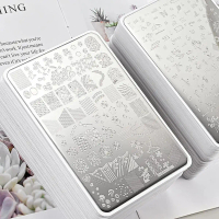 {DLGIFJIE} Big Size Geometry Nail Stamping Plates Lines Animal Plus thicken Template Plate Mold Prin