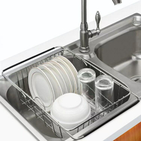 洗碗池瀝水架不銹鋼水槽濾水籃廚房置物收納架伸縮瀝水籃