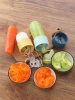 廚房果蔬卷花器家用旋轉式胡蘿卜刨片螺旋刨絲片創意黃瓜沙拉刀具
