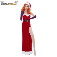 Cosplaydream Who Framed Roger Rabbit Jessica Rabbit Cosplay Costume Red Dress Women Christmas Xmas Lady Santa Claus Costume