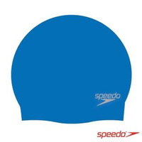 【SPEEDO】成人矽膠泳帽PLAIN MOULDED(寶藍)