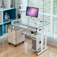 書桌鋼化玻璃臺式電腦桌單人多功能簡約辦公臺學生簡易學習桌