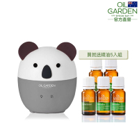 OiL GARDEN澳悠園無尾熊水氧機-霧化加濕/淨化空氣/夜燈三合一功能送澳洲100%純精油5入(薰衣草12mlx3入+綠薄荷精油12mlx2入)買1送5