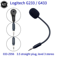 for Logitech G433 G233 Gaming Headsets Microphone for Logitech G 233 GPro GPROX Headphones Mic 3-pole OFC Replacement Boom Foam