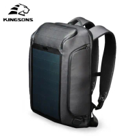 Kingsons Solar Charging Backpack Multifunctional Anti-Theft Waterproof Men 15.6" Laptop Backpacks USB Travel Outdoor Backpack