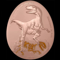 2023 Samoa 50*40MM Gold Plated Dinosaur Egg 20 Cents Coin （Series 11）