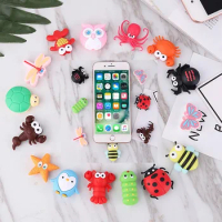 1pcs cute Animal Cable Protector for Iphone protege cable buddies cartoon Cable bite Phone holder Accessory Dropshipping