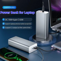 PD65W Fast Charging Power Bank 30000mAh PowerBank for Laptop iPhone 13 Samsung Huawei External Battery Charge with 76W DC Output