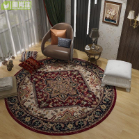 歐式復古圓形地毯幾何圖案房間地毯藝術土耳其波斯風地毯臥室床邊毯衣帽間地毯