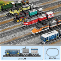 DIY KAZI City Train Power Function Compatible All Brands high-tech Creative Building Blocks Bricks Tech Toys For Children Leduo