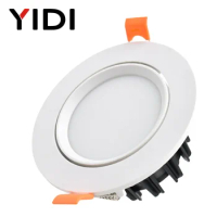 LED Downlights AC 220V Recessed Ceiling Light 3W 5W 7W 9W 12W 15W 20W Home Living Room Bedroom Angle Adjustment Lamp with Driver
