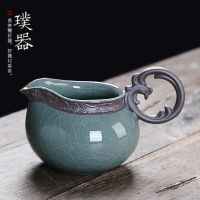 陶瓷公道杯家用哥窯冰裂釉開片可養茶具分茶器公杯茶海茶道零配件