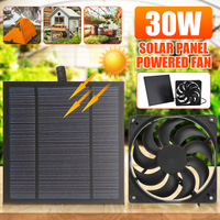 [IQCE] 30W 12V Solar Exhaust Fan Air Extractor 6 inchVentilator Solar Panel Powered Fan for dog hous