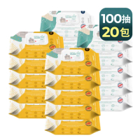 【MOTHER-K】自然純淨嬰幼兒濕紙巾－掀蓋柔花款100抽*20包/箱(柔花壓紋)