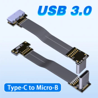 Aerial FPV High Speed USB 3.0 Type-C to Micro-B Flexible Flat Ribbon Cable FFC Cable FPV Flat Cable USB C Male To Female 5G/bps