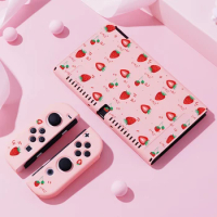 Strawberry Protector Case for Nintendo Switch OLED, NS Game Accessories,Handheld Separable Shell for NS Joycon,Switch Cover