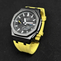 Hontao Casioak Offshore GA-2100 GA-B2100 GA-2110 Stainless Steel Case Watch Bezel Viton Strap Advanced Modification Kit