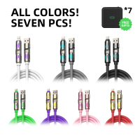 สายชาร์จ USB หลายแบบ mfish Universal 4-in-1 พร้อม USB A Type C Lightning-MAX 240W ชาร์จเร็วและซิงค์ข