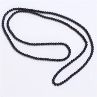 120cm Nature Stone 6MM Matte Black Onyx Necklace Long Necklaces Yoga Necklace Mala Beads Endless Infinity Beaded