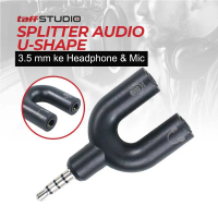 Audio U Shape 3.5mm ke Headphone dan Mic Aksesoris Speaker Headset Microphone