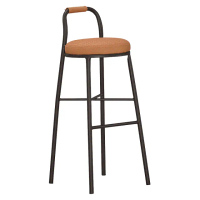 【Hampton 漢汀堡】李西皮面吧台椅-橘色(吧檯椅/吧台椅/高腳椅/酒吧椅)