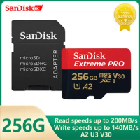 SanDisk Extreme Pro Flash 128GB Card Micro SD Card SDXC UHS-I 1TB 512GB 256GB 64GB 32GB U3 4K V30 TF Card Memory for Camera DJI