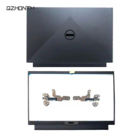 New For Dell G15 5510 5511 5515 LCD Back Cover + Front Bezel + Hinges 08MNTR 0HXRTH (Black) 15.6"