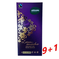 (買9送1) NATURATA 拉丁美洲100%黑巧克力 80g/片