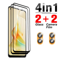 4in1 Black edge Anti-Scratch screen protector For Oppo Reno8 T Tempered Glass Reno7 Z Camera Lens Film Reno 8 protective glass