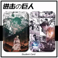 Attack on Titan Eren Yeager Anime Game Access Venue Mall Pendant Gift Students Meal Card Holder Card Cover Protective Bank Cards