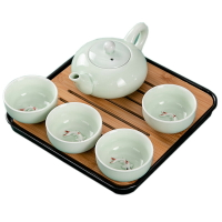 陶瓷茶具一壺四杯功夫茶具套裝家用簡約茶盤茶壺茶杯茶臺小套組