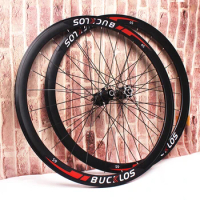BUCKLOS Road Bike Wheelset 700C Carbon Hub Clincher Rim Bicycle Disc Brake Front Rear Wheel Set for HG/SH Racing Bike Wheels