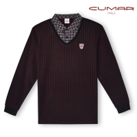 【CUMAR】男裝長袖襯衫領假二件POLO衫/219215(多色可選)